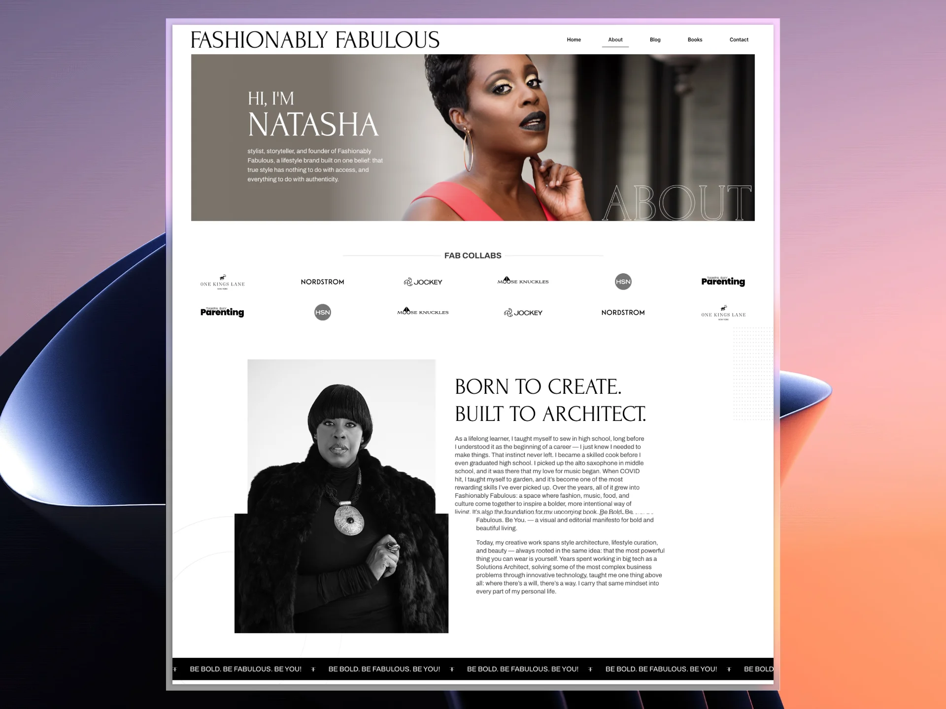 FashionablyFab — About page with FAB Collabs