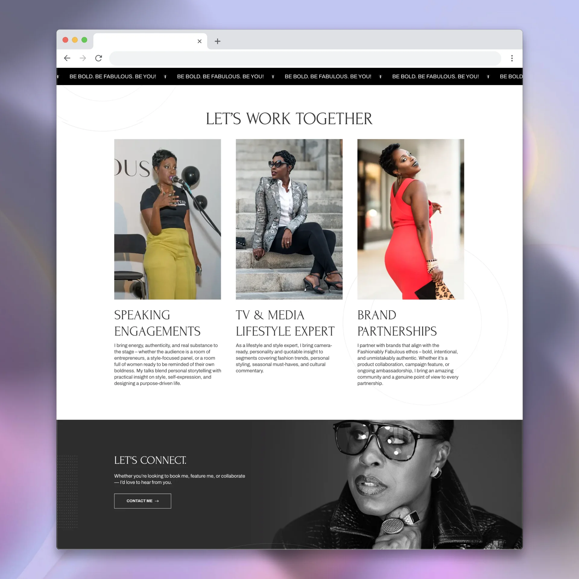 FashionablyFab — Let's Work Together page