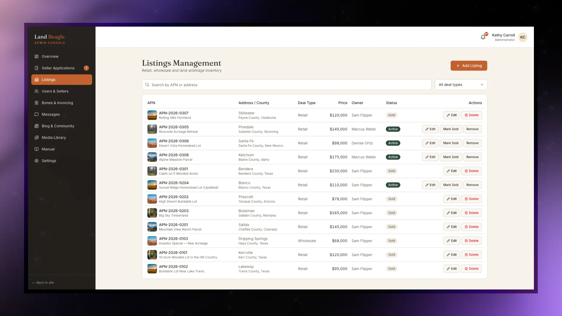 Listings Management
