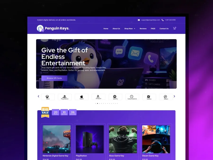 Penguin Keys WooCommerce store