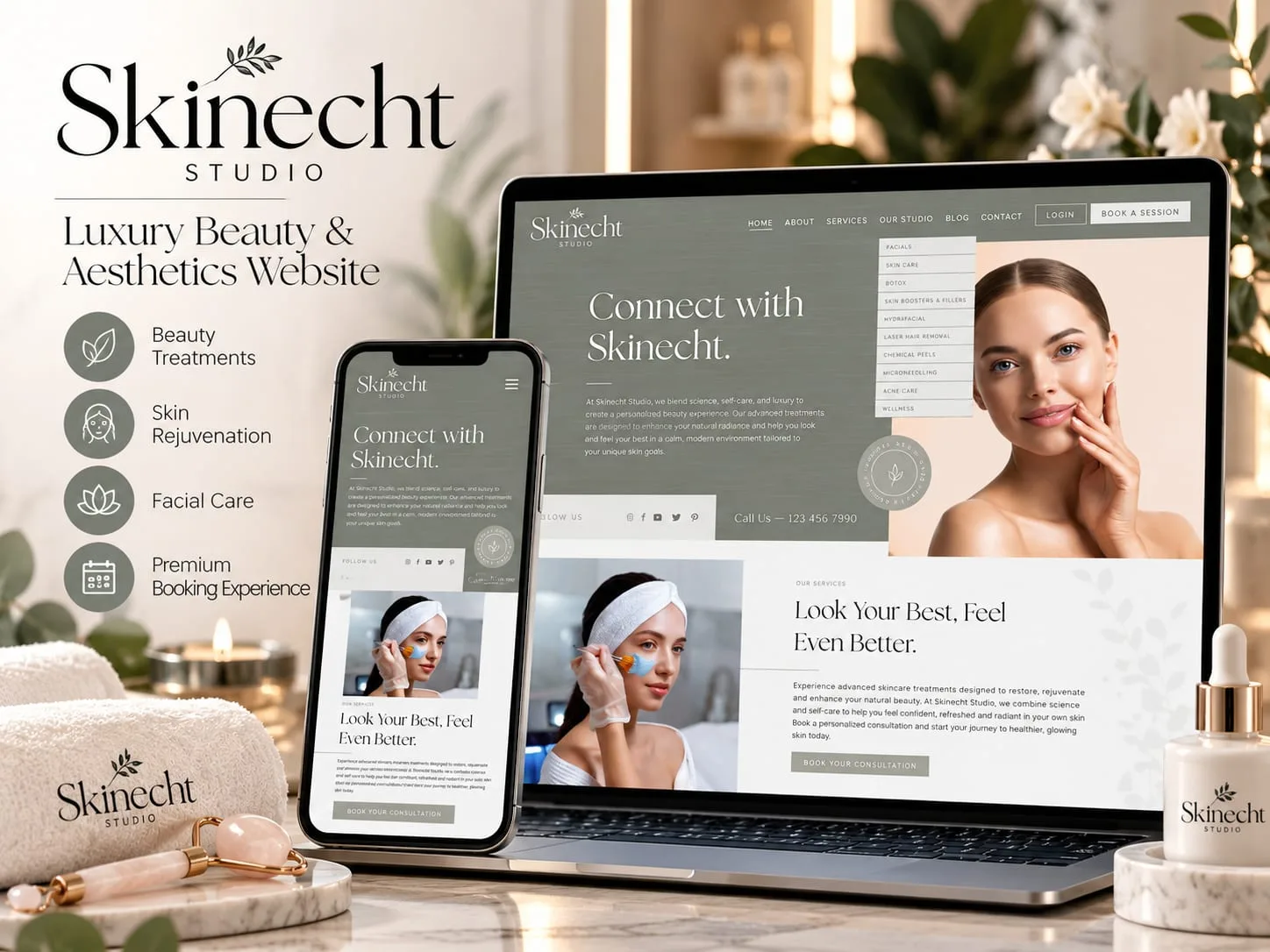 Skinecht Studio luxury beauty website